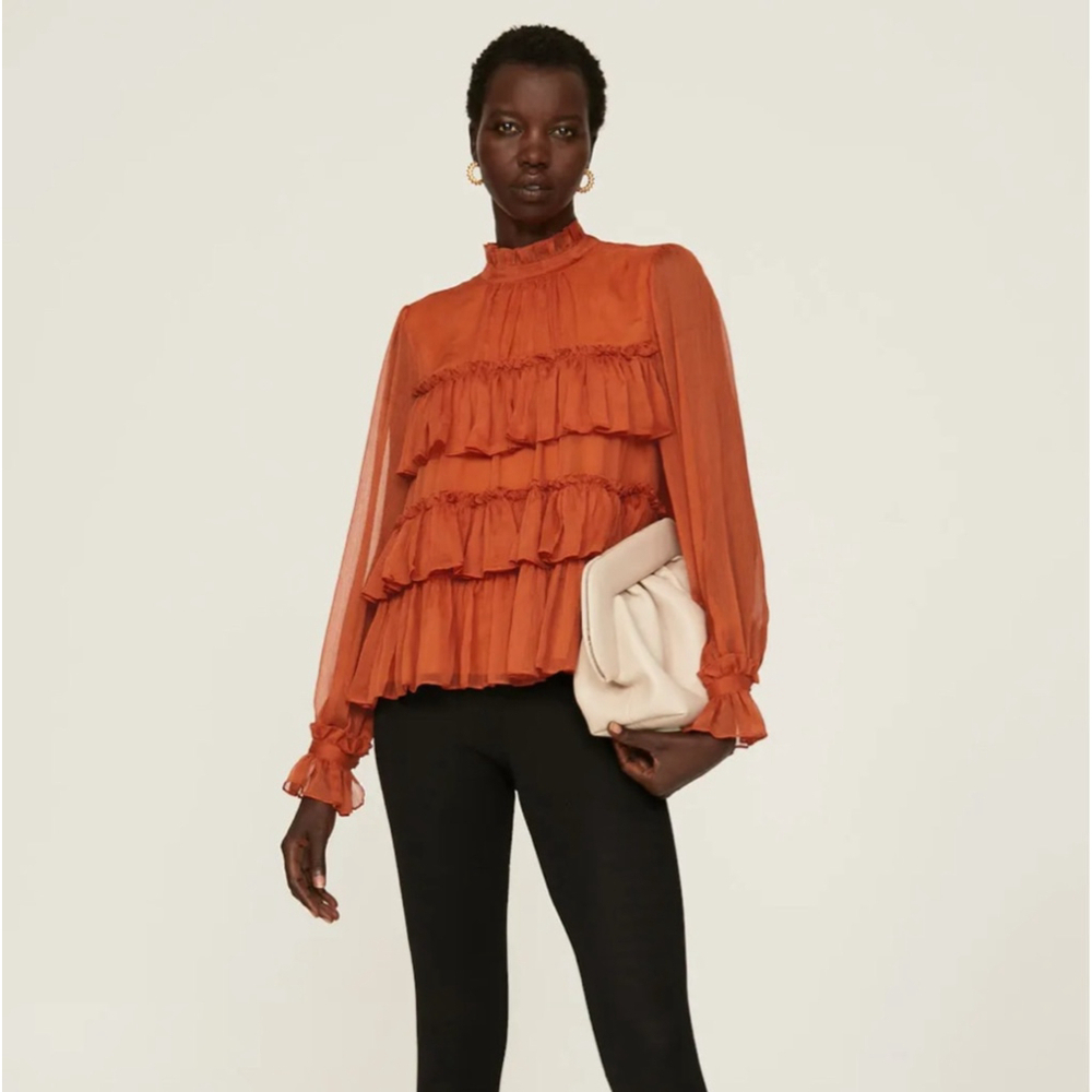 Adam Lippes Tiered Statement Ruffle Top - Picture 8 of 14